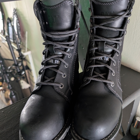 Like New! Caterpillar Women's Echo Steel Toe Black Leather Boots - Picture 3 of 5